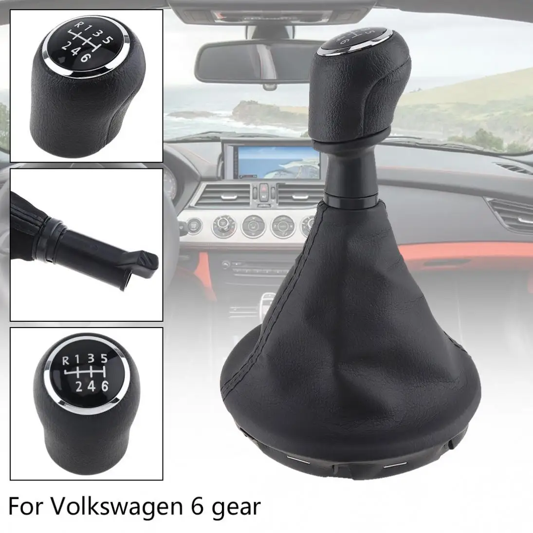 6 Speed Car Manual Gear Shift Handball Knob With Dust Cover/Spring/Screw for Volkswagen T5 T5.1 T6 2003 2005-2015/6 Models | Автомобили и