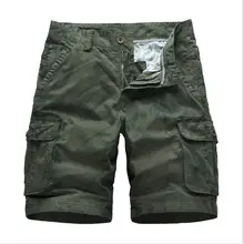 Men Shorts Hot Sale Summer Casual Solid Print Plus Size Cotton Short Pants Men Outwear Elastic Loose Knee-Length Shorts