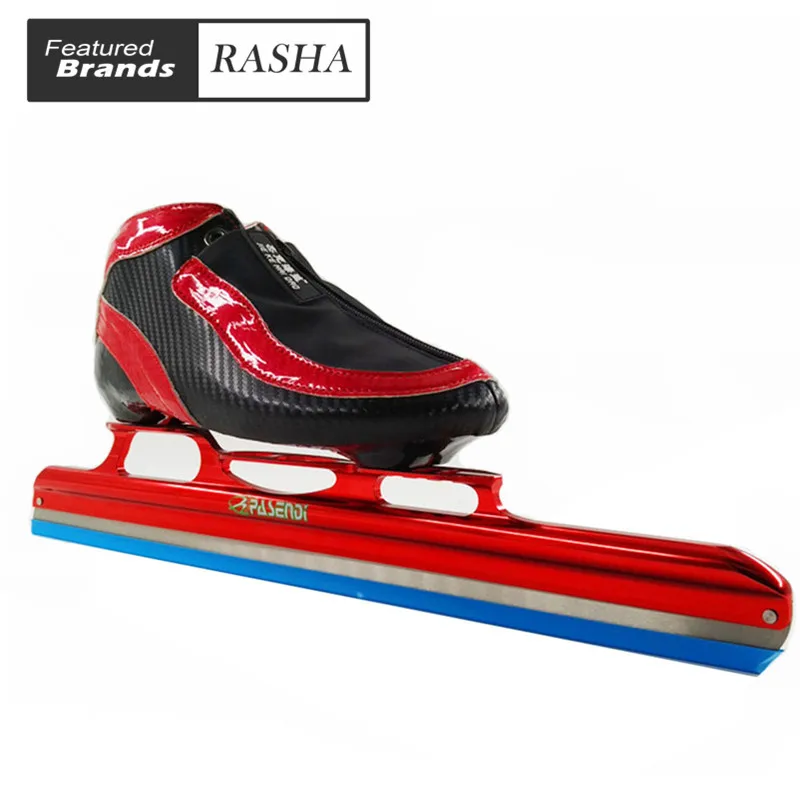 long track ice skate Champion ice skating shoes black white roller