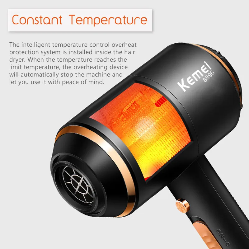 Profissional Secador de Cabelo Potente 4000 Energia