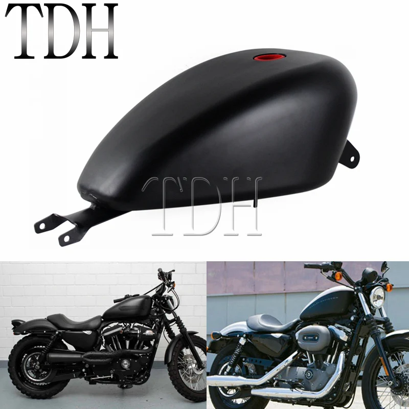 Черный мотоцикл 3,3 галлон EFI Бензобак топливный бак для Harley Sportster XL 1200 883 2007