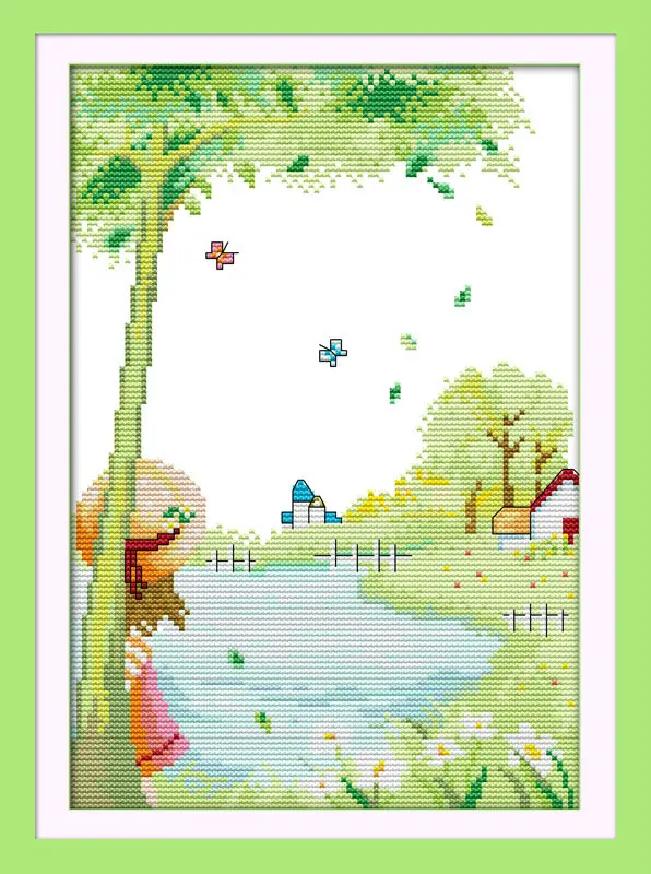 

Rural atmosphere Printed on Canvas DMC Counted Chinese Cross Stitch Kits printed Cross-stitch set Embroidery Needlework