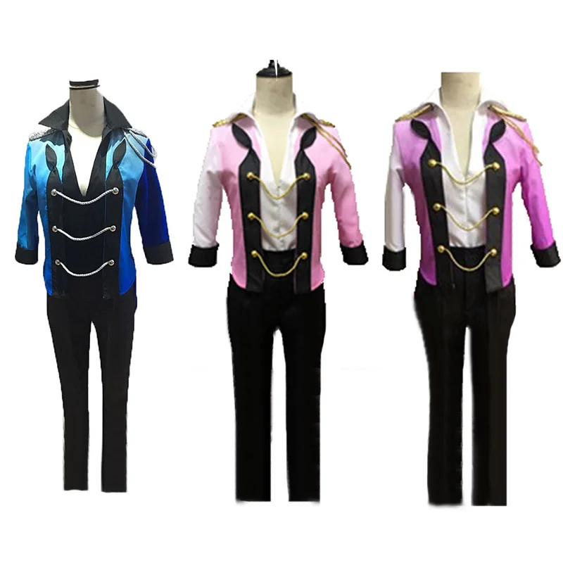 

Yuri!!! on Ice Katsuki Yuri Katsuki cosplay Halloween Cosplay Costume Full Suit with gloves blue,pink and purple 3 color