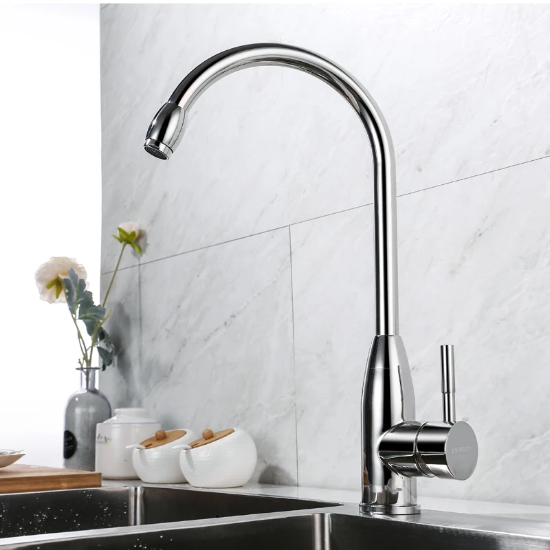 IVRICH Mirror Polished Kitchen Faucet Stainless Sink kitchen tap Hot and Cold Kitchen Mixer Ceramic Core Vessel Faucet ML103