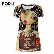 FORUDESIGNS 2017 New Woman Dress Summer Beach Dresses For Girls Hand Painting Women’s Vestidos Sexy Robe Femme Feminine Clothes