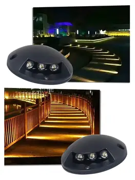 

4pcs/pack LED Buried Lights, Safety Waterproof Modern Recessed Light Fixture for Stairs Aisle Park Patio LED underground DC12V