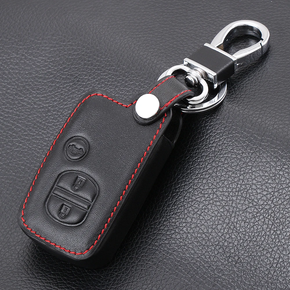 

Leather 3 Button Car Remote Key Fob Shell Cover Case For Toyota Land Cruiser Prado Avensis IQ Corolla Prius Highlander Yaris
