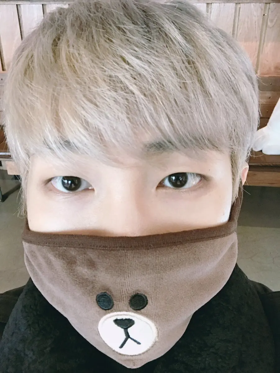 Kpoppts/JUNG KOOK с тем же пунктом цыпленок Салли/коричневый медведь маска маленькая