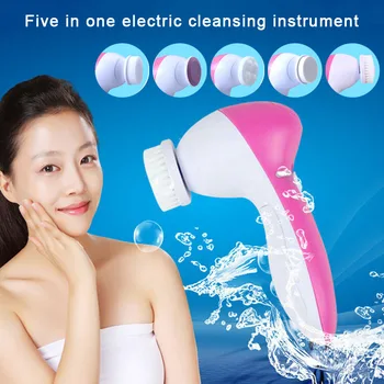 

5 In 1 Electric Cleasing Beauty Device Deep Facial Pores Cleaner Face Washing Brush Exfoliating Massager Acne Blackheads Remover