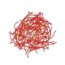 Pulseira vermelha 50 peças, entrega aleatória 19cm feito à mão corda animal planta borboleta estrela cópia abelha 3d madeira
