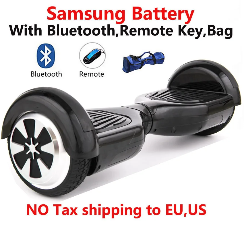 Black Samsung батарея bluetooth пульт дистанционного управления 6,5 дюймов 2 колеса умный самобалансирующийся электрический скутер два колеса умный электрический Ховерборд - Цвет: Black