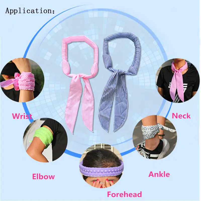 1Pc Handy Neck Cooler Non-toxic Personal Scarf Body Ice Cool Cooling Wrap 
