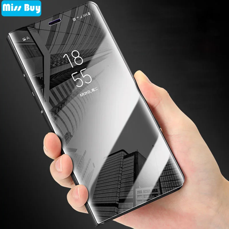 

Luxury Mirror Flip Leather Cover For Samsung Galaxy A50 A505F A505 A 50 Case Smart View Cases For Samsung Galaxy A30 A 30 Coque
