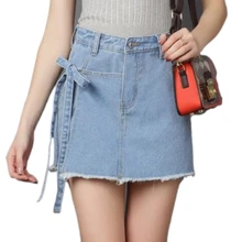 NDUCJSI женский мини-юбка новые летние короткая юбка европейский и американский большой Размеры Для женщин Повседневное нерегулярные джинсы юбка