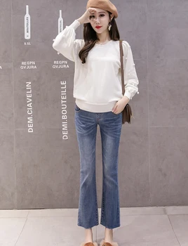 

Spring and Autumn Large Size Jeans Pregnant Women Fashion Maternity Jeans Pregnant Women Comfortable Flare Jeans