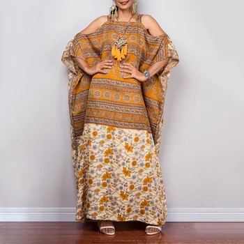 

Saida De Praia Feminino 2019 Women Dress Vintage Elegant Long Tunic Plus Size Summer Beach Dresses Maxi Print Open Shoulder Ropa