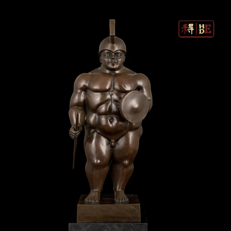 

He was Home Furnishing bronze art studio decoration works of Botero abstract sculpture soldiers DS-497