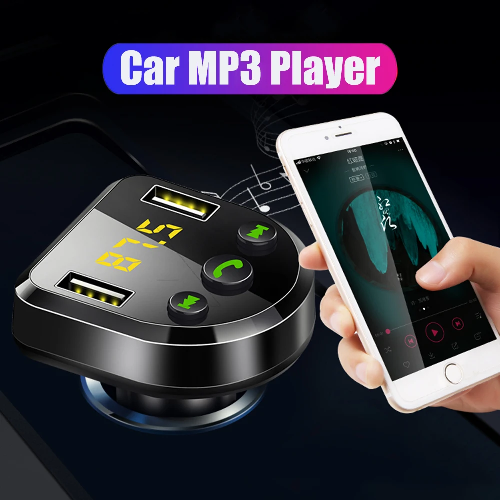 Автомобильный комплект JINSERTA, MP3 плеер, громкая связь, Bluetooth 5,0, fm-передатчик, двойное USB Автомобильное зарядное устройство, поддержка u-диска, воспроизведение музыки, fm-модулятор