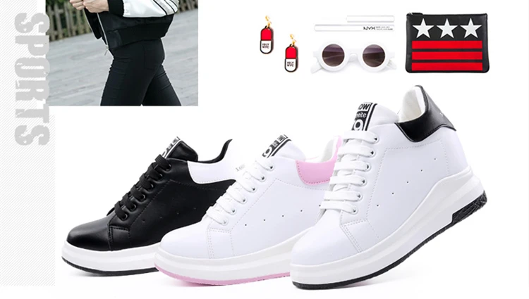 WADNASO/повседневная обувь, визуально увеличивающая рост; женские кроссовки на платформе и танкетке; дышащая женская обувь со шнуровкой на скрытом каблуке; женская обувь; XZ108
