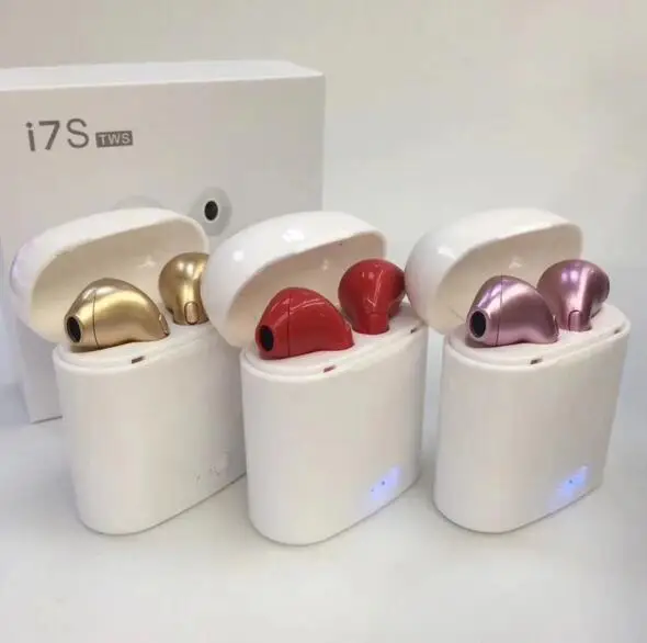 

I7S TWS Wireless Bluetooth Earbuds In Ear Earphones with Charging Box for iPhone X XS XR samsung s8 s9 hot sale