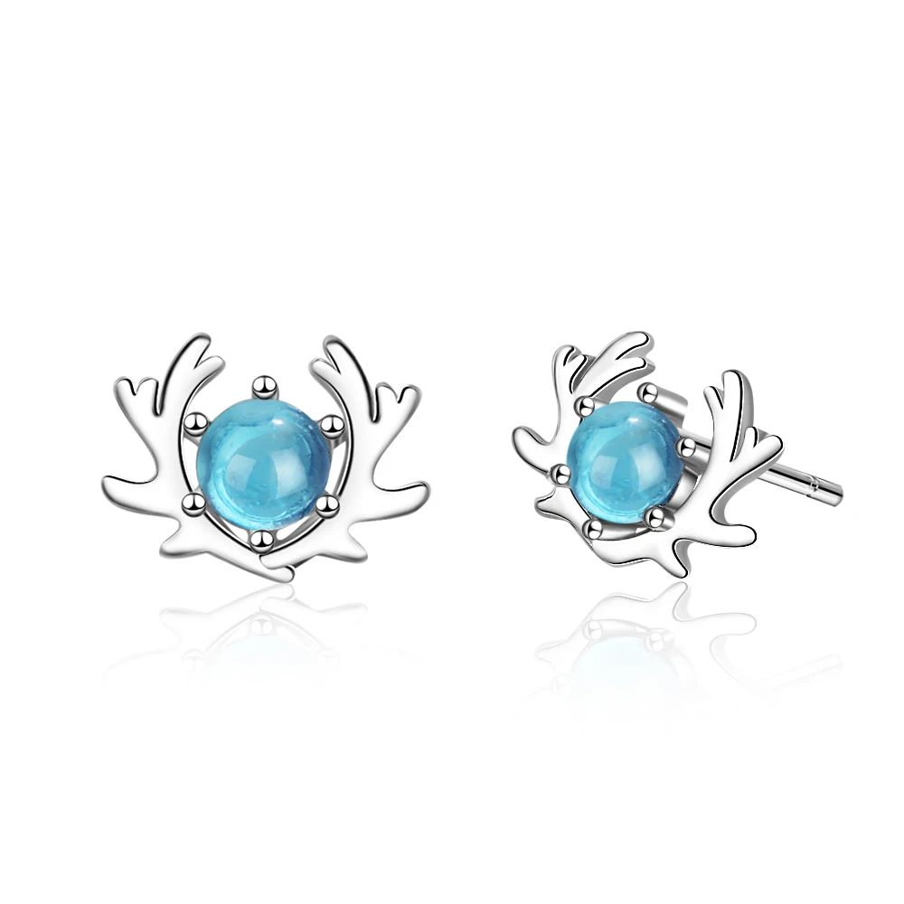 

Minimalism 925-sterling-silver Deer Antler Elk Earrings Sterling-silver-jewelry Brincos Stud Lady Fashion Simple Jewelry