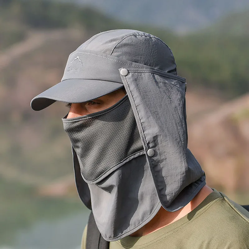 

Multifunction Sun-proof Cap Outdoors Mens Fishing Hat Summer Quick Drying Breathable Baseball cap Polyester Men Bucket Hat