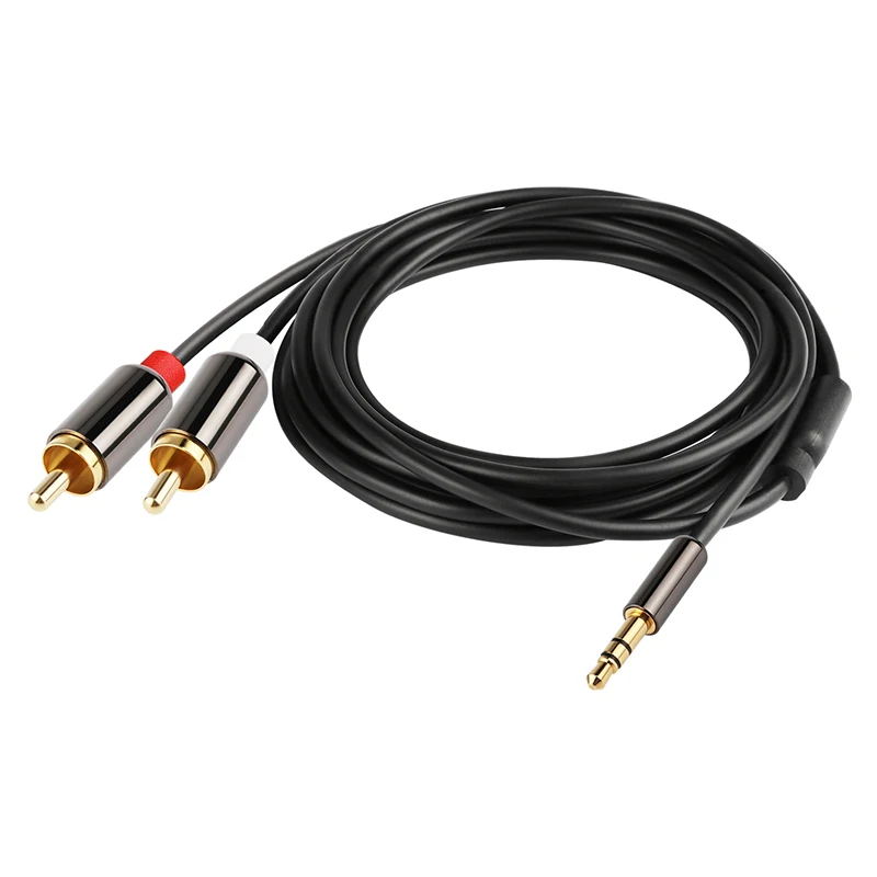 Amkle Audio Cable 2RCA to 3.5 Audio Car Cable RCA 3.5mm Jack Male to Male RCA AUX Cable for Amplifier Phone Headphone Speaker