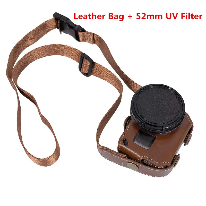

Protective case for Gopro Hero 6 5 PU Leather Bag Case Protection with 52MM UV Filter and lens cap Action Camera Accessories