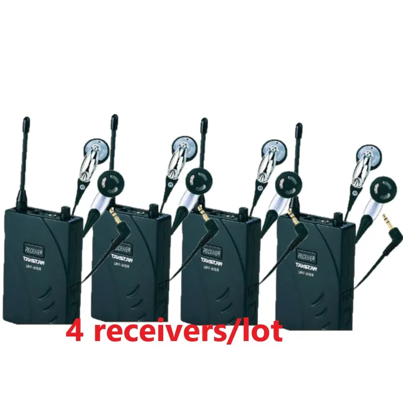 

4 pcs Takstar UHF938 wireless tour guide system For Visit Tourism Conference Teaching and Training single receiver and earphone