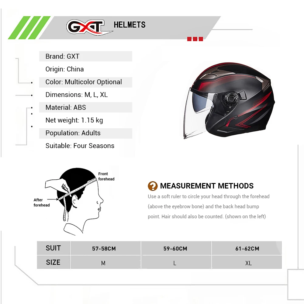 GXT мотоциклетный шлем половина лица ABS Мото шлем Электрический защитный двойной объектив шлем мото шлем для женщин/мужчин Casco Moto черный