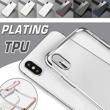 

500pcs Luxury Laser Plating Soft TPU Case For iPhone 11 Pro Max XS XR X 8 7 6 6S Plus 3 in 1 Electroplate Slim Protection Cover