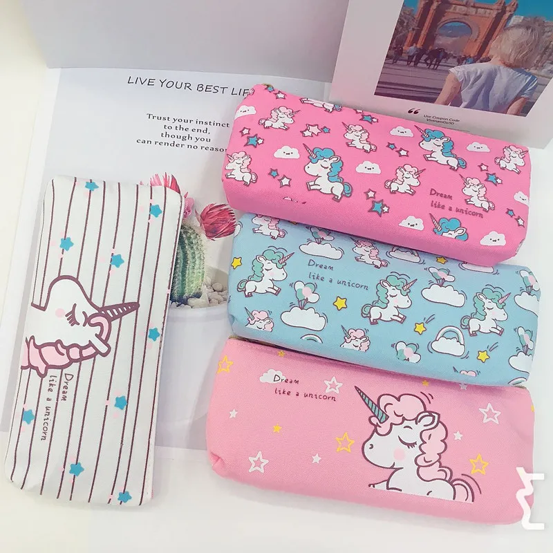 Kawaii 1 шт. чехол для карандашей с гудком и лошадью девочек школьные принадлежности