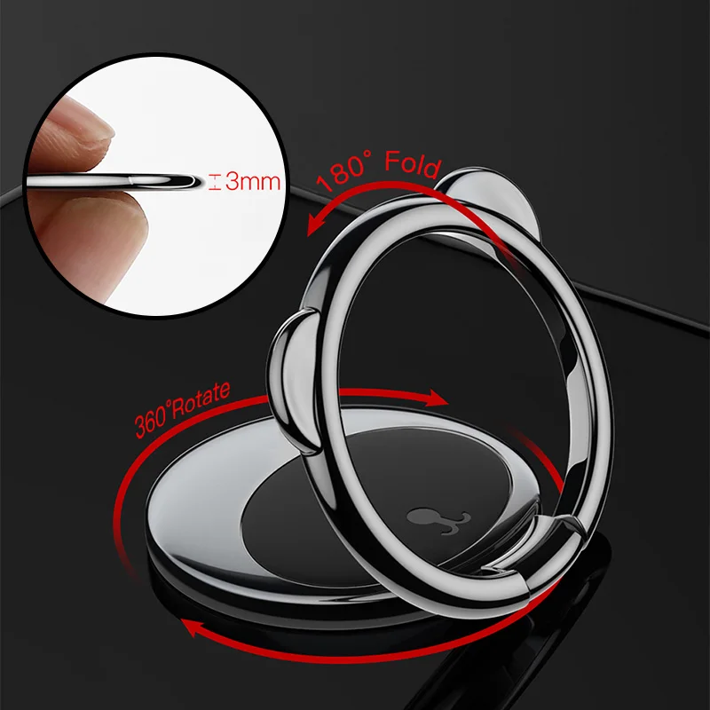 Baseus Metal Finger Ring Holder For iPhone Samsung Mobile Phone Ring 360 Degree Mount Holder Stand For Magnetic Car Phone Holder