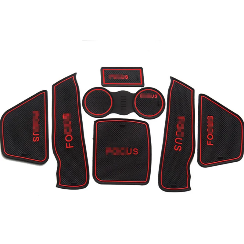 

Teeze 1set Non-Slip Interior Soft Rubber Door Panel Mats Cup Holder Pad For Ford Focus A Style
