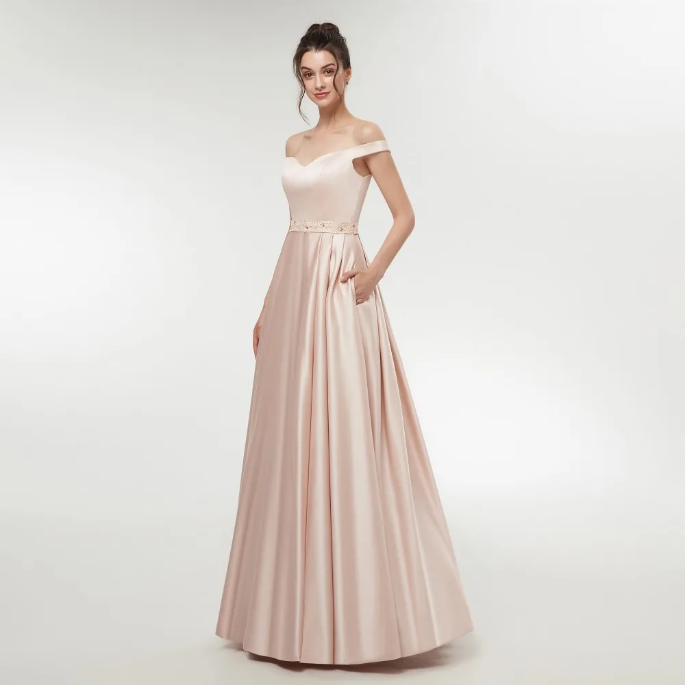 soft satin bridesmaid gown
