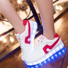 Размер 35-44 модные светящиеся кроссовки для детей светодиодные Детские светящиеся кроссовки наивысшего качества для мальчиков и девочек мужские кроссовки для бега wo