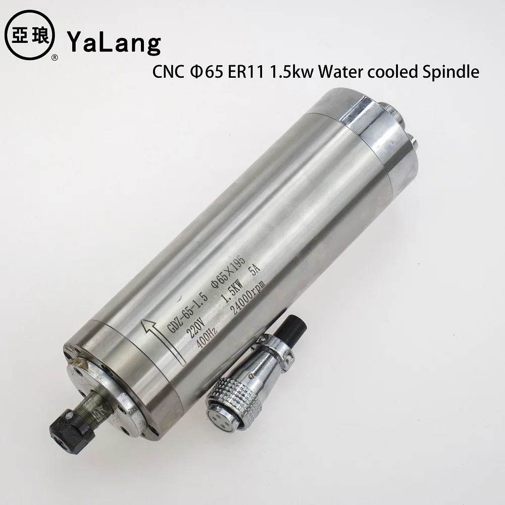 

Woodworking CNC router spindle motor Φ65 0.8kw ER11 Water Cooled Spindle Motor 800w spindle for engraving milling 4 bearings
