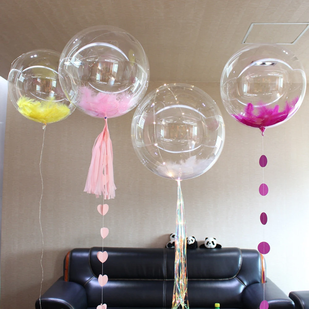 18-дюймовый светящийся светодиодный воздушный шар пузыря BoBo воздушный шар с гелием с 3M разноцветные гирлянды для свадебной вечеринка на день рождения украшения