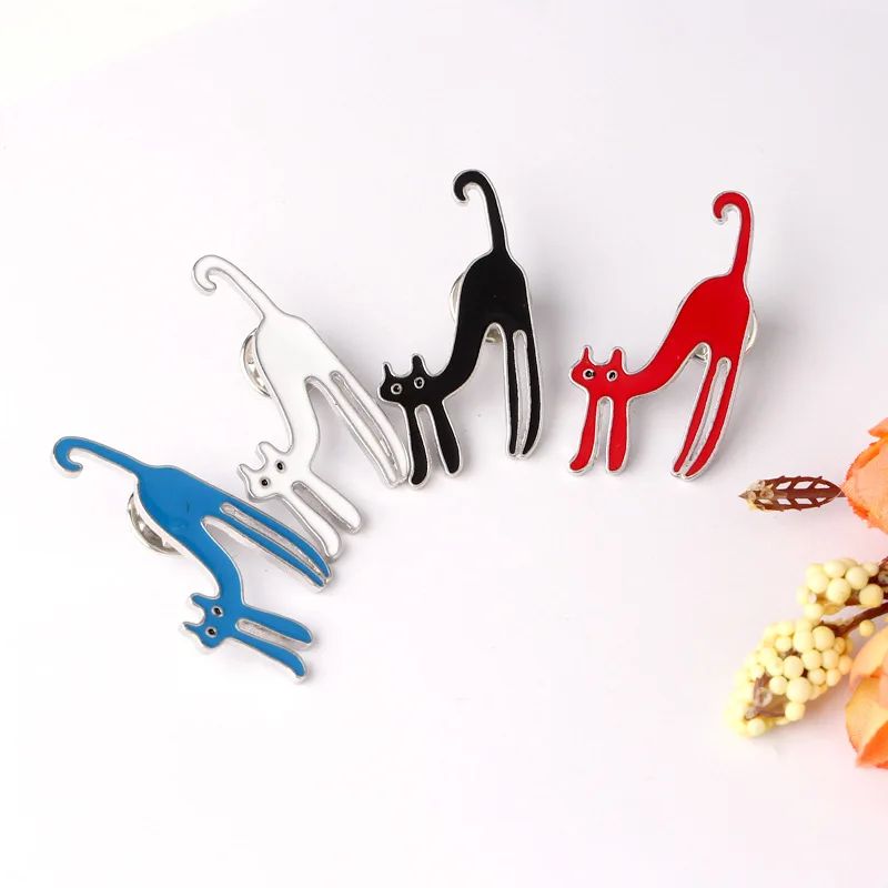 

2018 New 4 Style Brand Cute Cat Brooch Brocour Fashion Jewelry Gift For Women Personalized Clothing Accessories Hat Pin Jewelry
