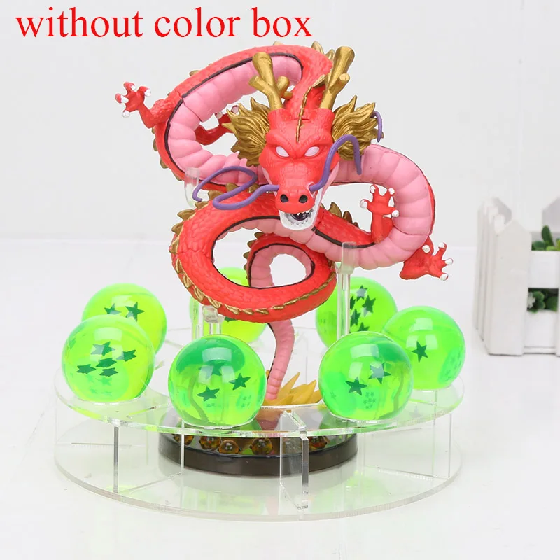 15 см Dragon Ball Z фигурки Shenron Dragonball Z Набор фигурок Esferas Del Dragon+ 7 штук 3,5 см Мячи+ полка фигурки DBZ - Цвет: red green no box