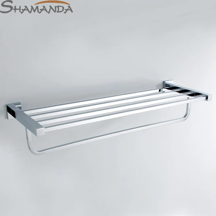 

Sale Free Shipping Bathroom Accessories Products Solid Made Chrome Finished Double-deck Towel Rack,towel Bar Holder-94018