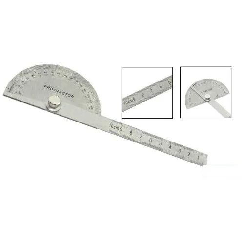 

SOSW-StaInless Steel Protractor w 10 cm Measurement Ruler