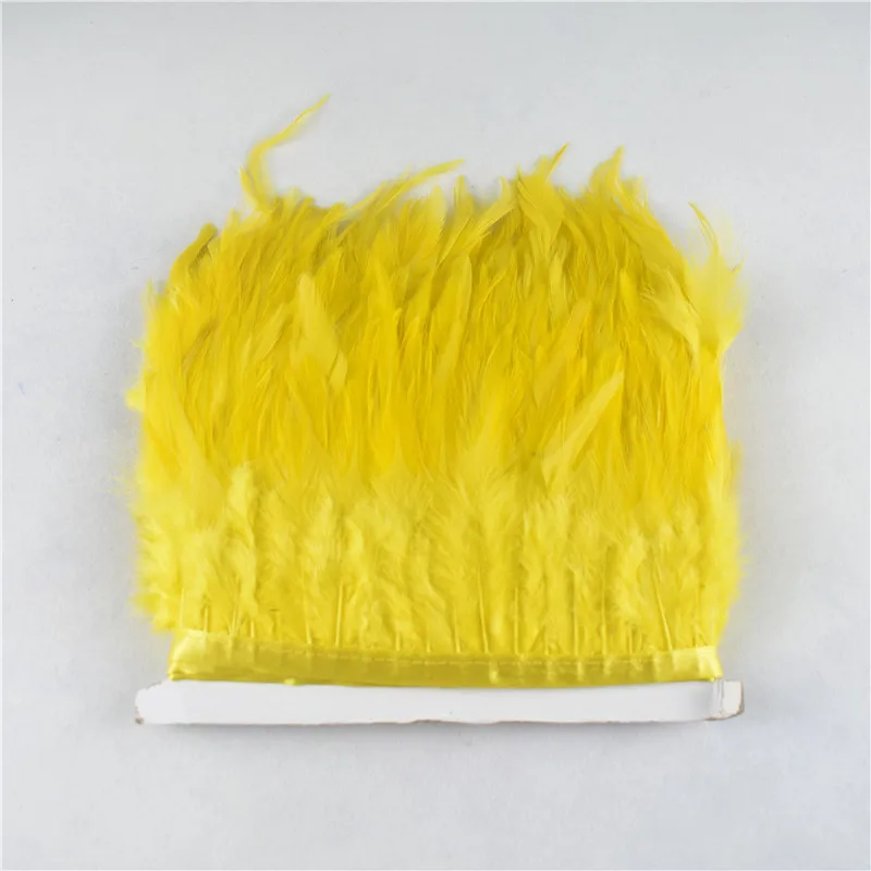 1 ярд 8-10 см, белое седло, перья петуха, отделка, рукоделие, украшения из перьев, качественная одежда, перья для рукоделия, вечерние - Цвет: Yellow