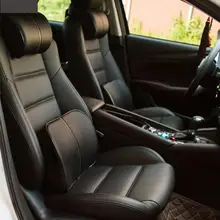 Автомобильная подушка для поддержки головы на спине, поясничная подушка из искусственной кожи с эффектом памяти, поясничная подушка, Автомобильная подушка для шеи и подголовника