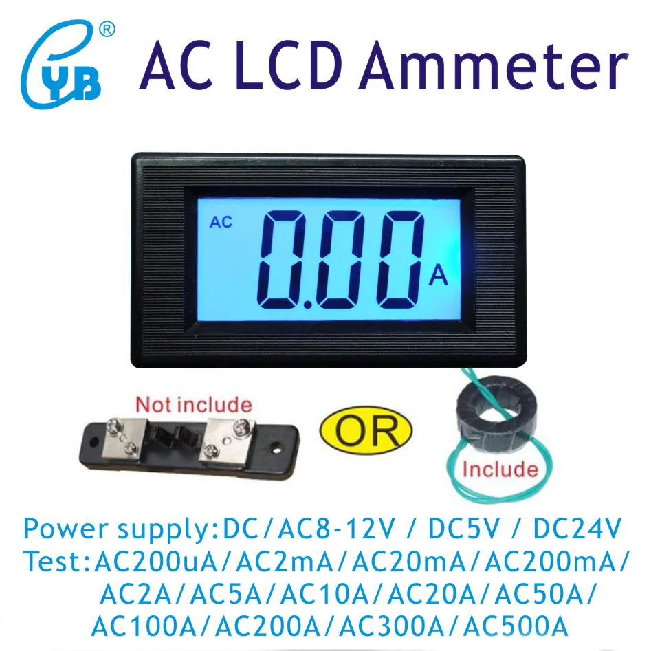 LCD Digital AC Ammeter Current Tester with a CT Set AC 2A 5A 10A 20A