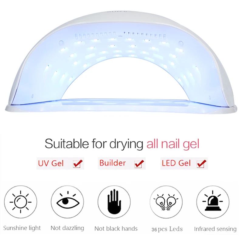 24/72/80W LED 2In UV LED Nail Lamp Infrared induction 10/30/60/99s with Nail Duct Suction 2 Fan Vacuum Cleaner For Manicure Tool