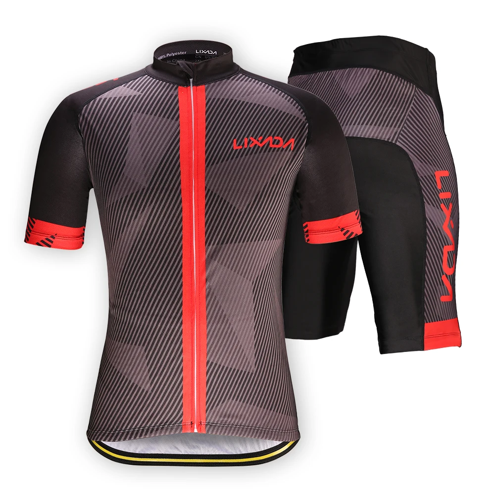 Lixada набор мужской одежды для велоспорта быстросохнущая футболка с короткими рукавами для велосипеда Джерси Топы 3D подушки мягкие шорты для езды колготки брюки