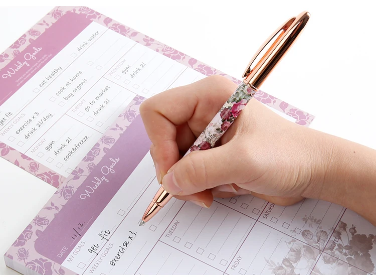 NEVER Винтаж Kawaii металлические гелевые черные чернила для ручки 0,5 мм ручка для подписи офисные аксессуары для девочки подарок канцелярские принадлежности для магазина