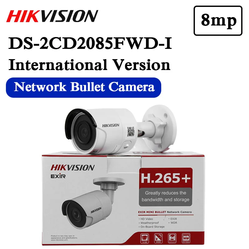 

Free shipping english version DS-2CD2085FWD-I 8MP Network Bullet Camera 120dB Wide Dynamic Range
