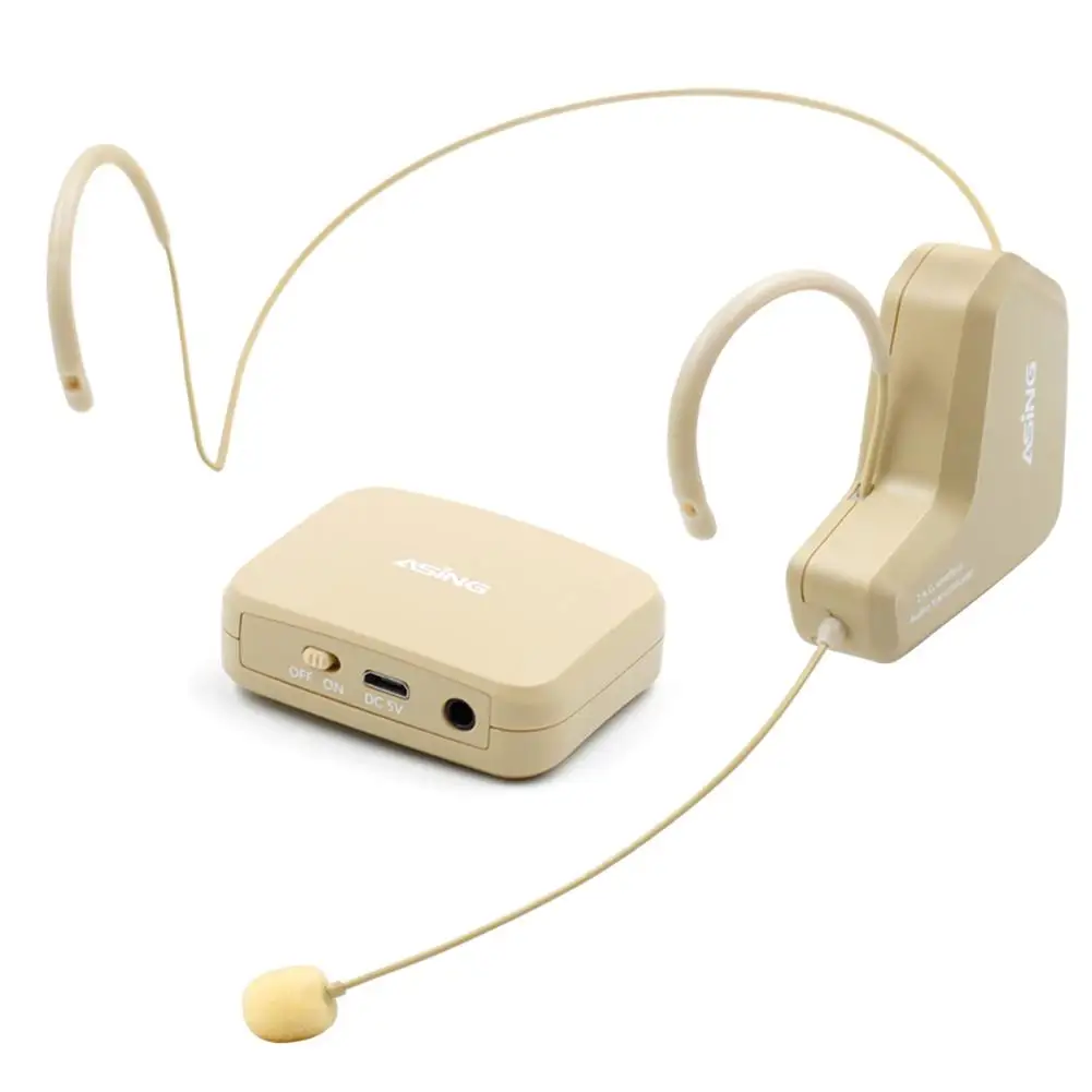 

2.4G Multifunctional Head-Mounted Wireless Microphone Loudspeaker Portable For Teacher Guide Coach High Quality And Brand New